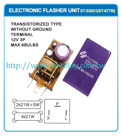 TRANSISTORIZED TYPE  WITHOUT GROUND  TERMINAL  12V 3P  MAX 6 BULBS